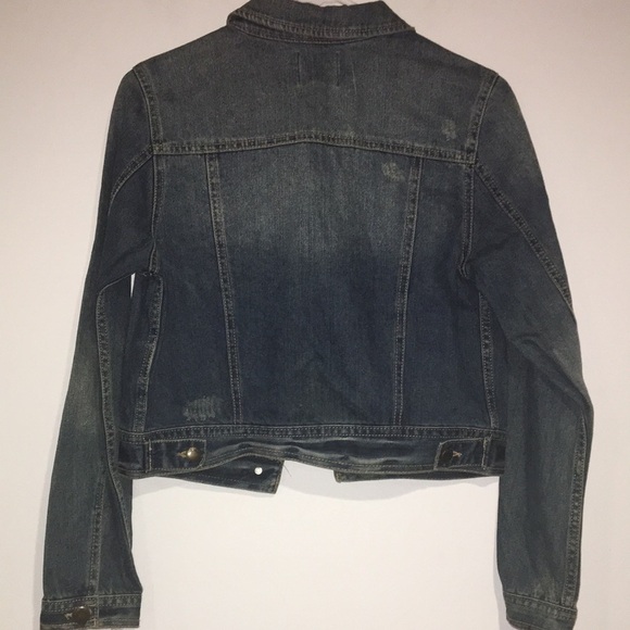 Bongo Vintage cropped denim Jean Jacket Sz Medium - Picture 3 of 7